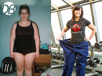 Christina before and after her weight loss with Dreambody personal training